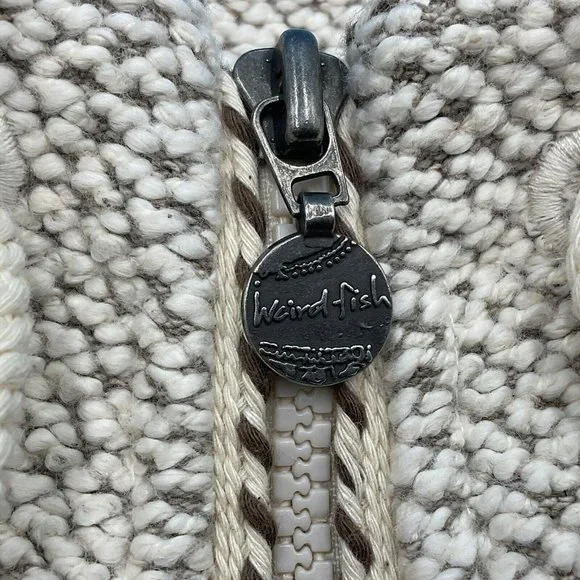 Weird Fish Macaroni Women’s Beige 1/4 Zip Pullover Top Jumper Size 12 - Picture 4 of 11